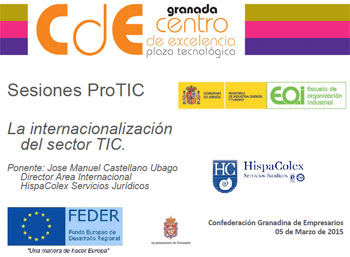 Cartel del evento TIC en el que participa el director del área internacional de HispaColex, José Manuel Castellano, con una ponencia sobre Internacionalización empresarial 