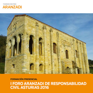Cartel del foro Aranzadi sobre Responsabilidad Civil en Asturias