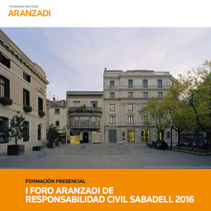 Cartel del foro Aranzadi sobre Responsabilidad Civil en Sabadell