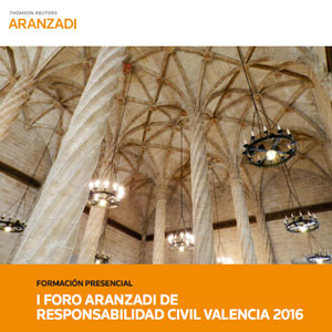Cartel del foro Aranzadi sobre Responsabilidad Civil en Valencia
